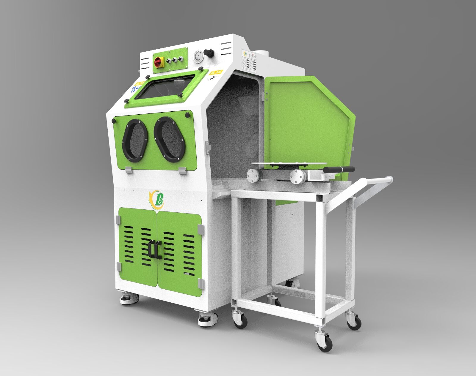 TBSN7660手動(dòng)推車轉(zhuǎn)臺(tái)式噴砂機(jī)